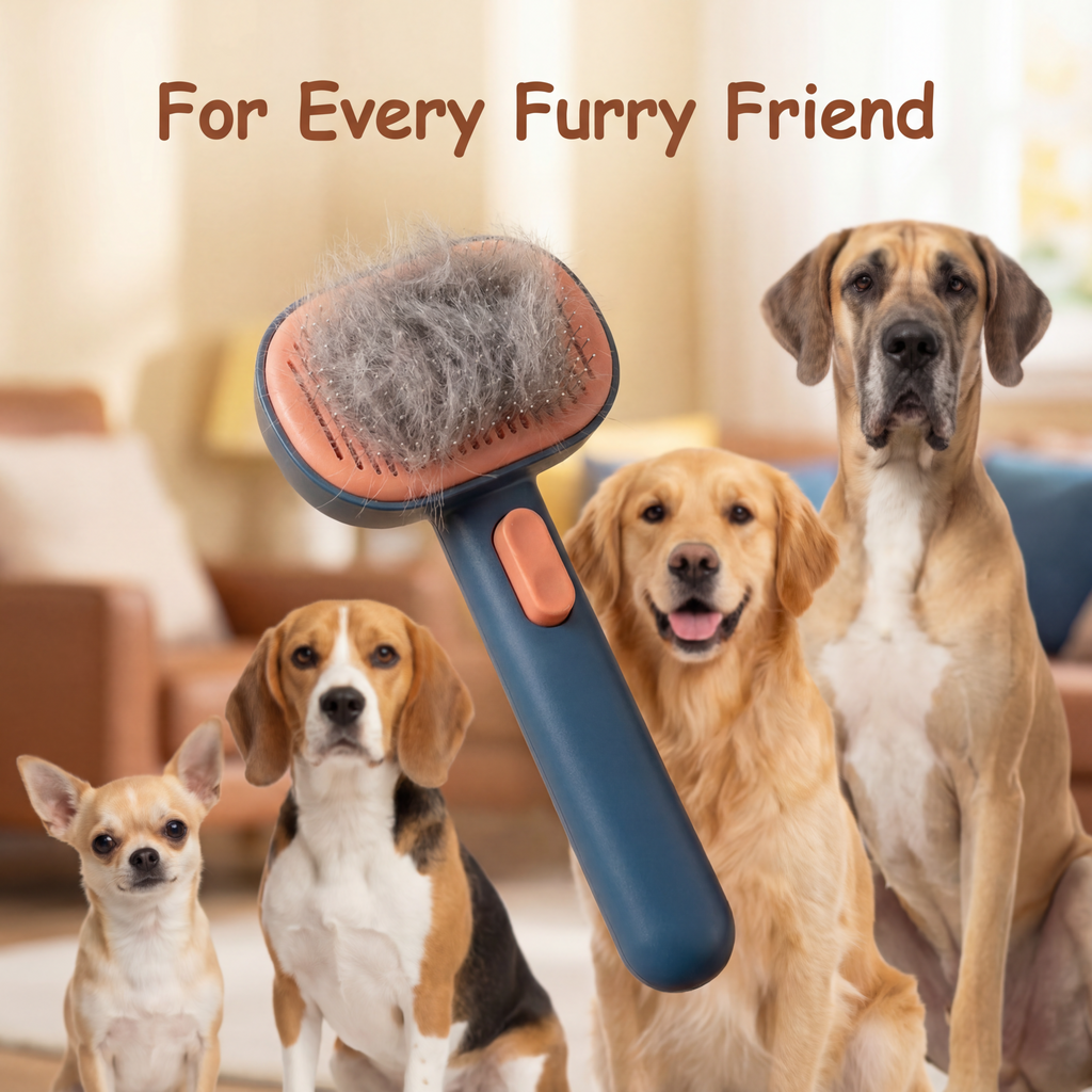 Dog Brush Self Cleaning Slicker Deshedding Metal Pins