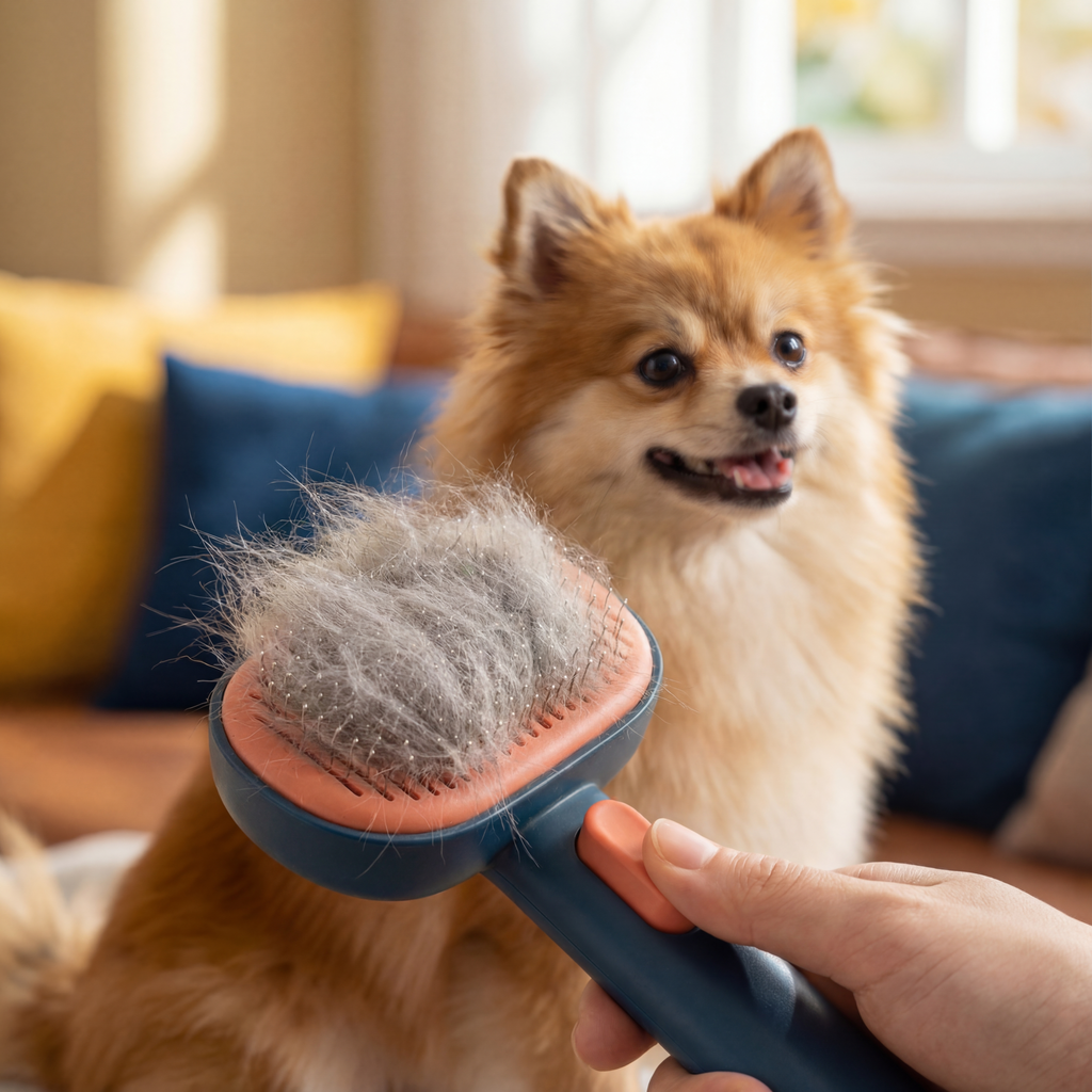 Dog Brush Self Cleaning Slicker Deshedding Metal Pins