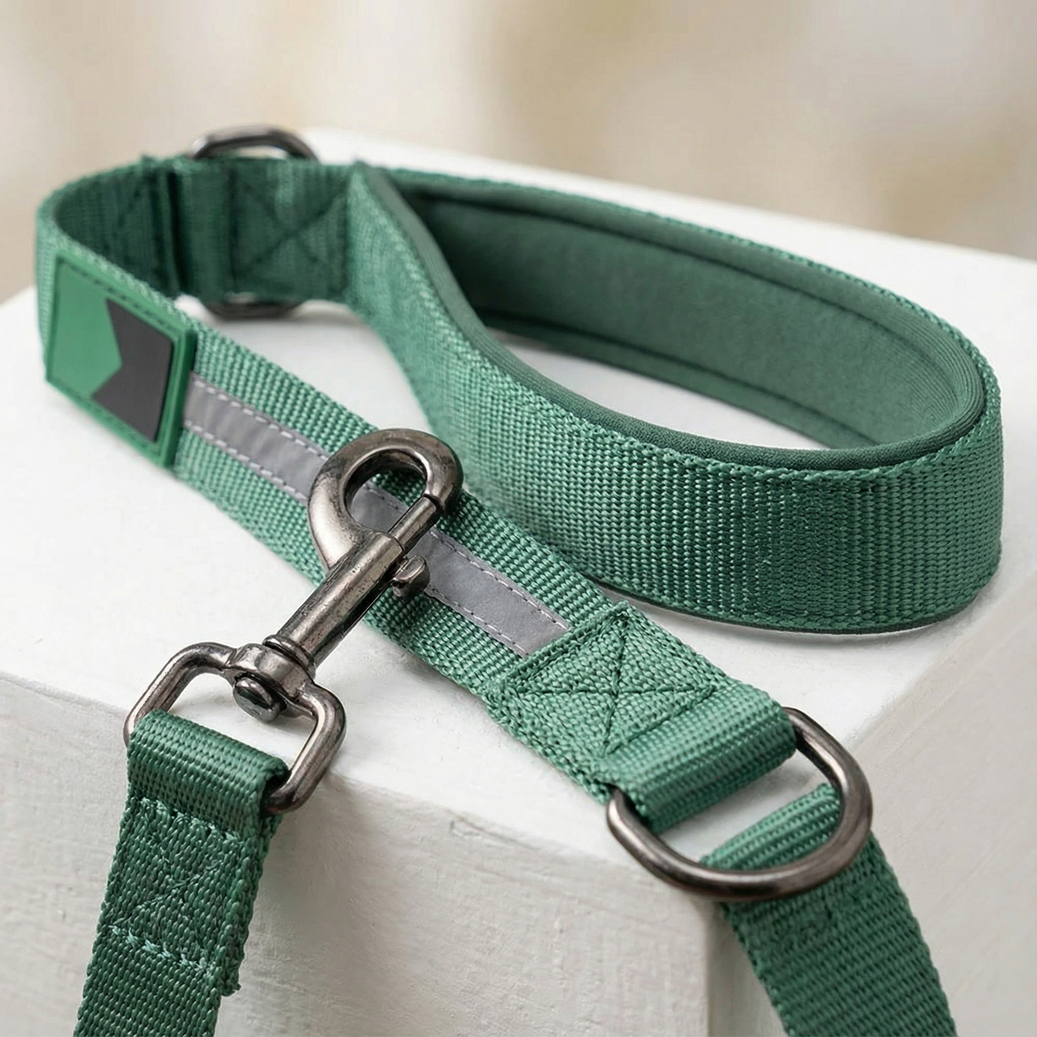 Dog Harness Collar Lead Reflective Adjustable No-Pull Nylon