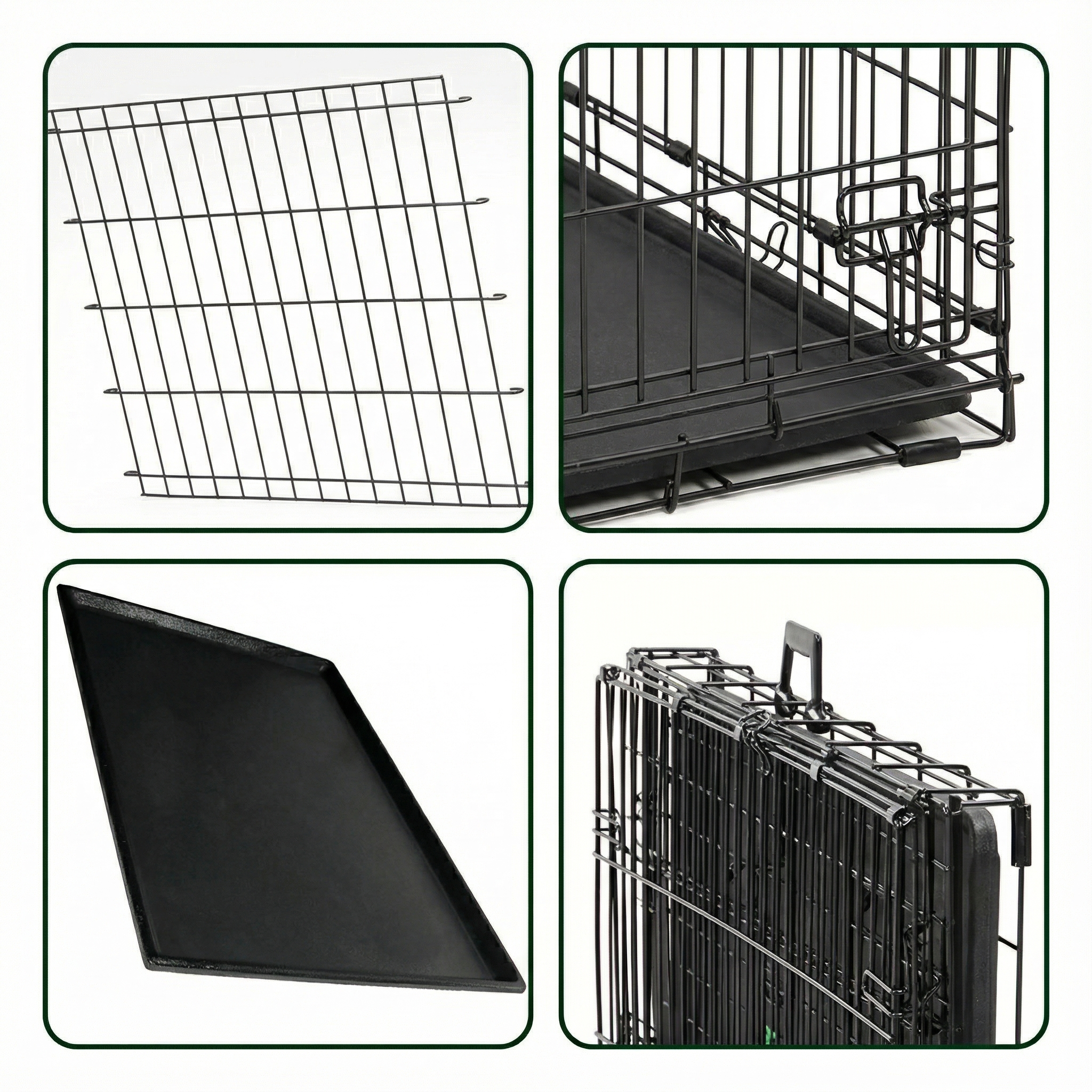 Dog Crate Dog Double Door Folding Wire Metal Indoor Training Kennel