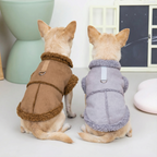 Dog Harness Dog Shearling Jacket Winter Warm Fleece Lined Adjustable Outerwear