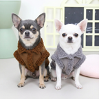 Dog Harness Dog Shearling Jacket Winter Warm Fleece Lined Adjustable Outerwear