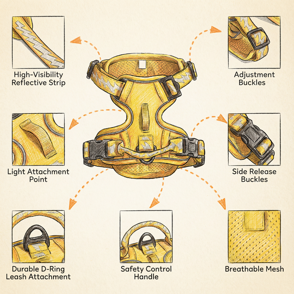 Dog Harness Reflective Adjustable No-Pull Outdoor