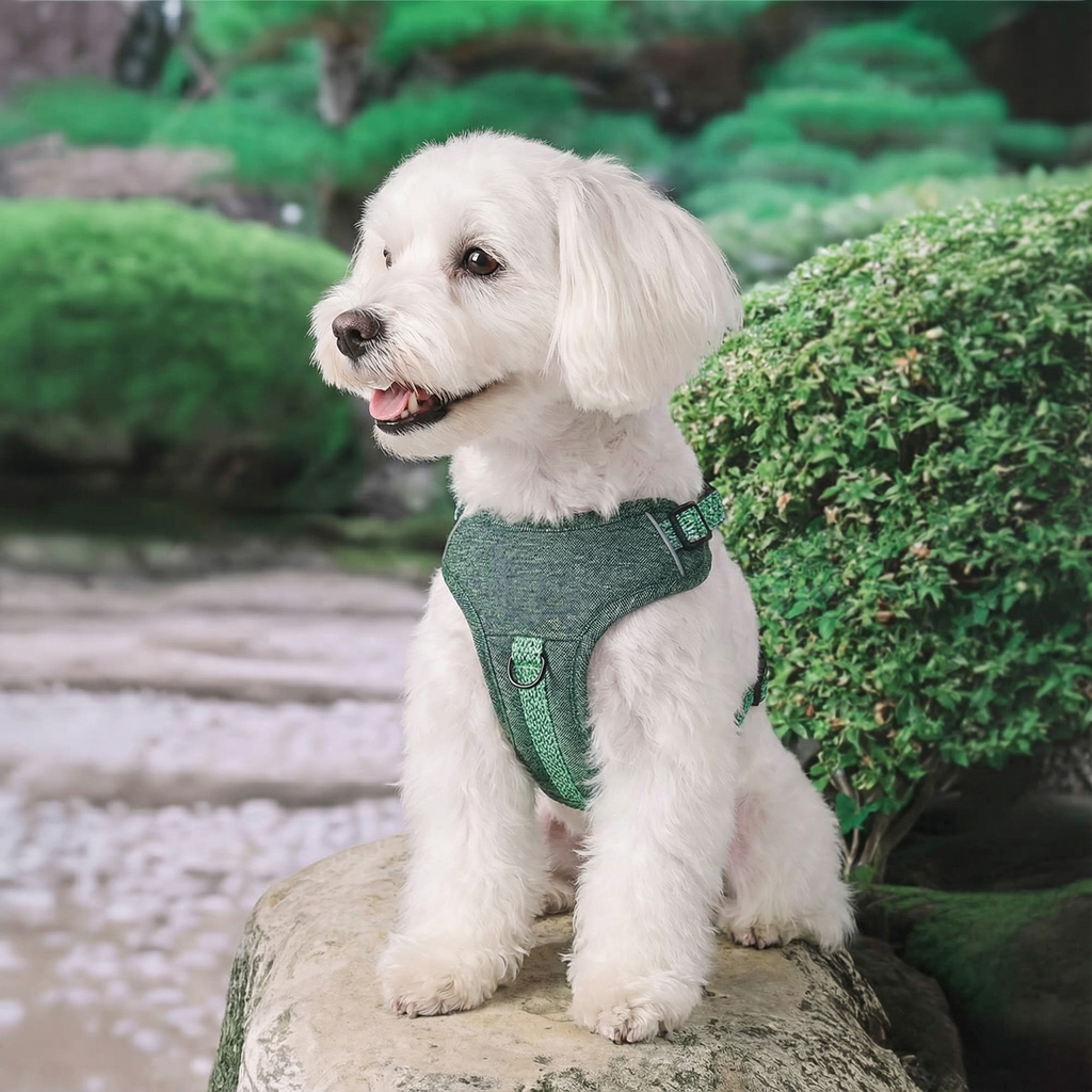 Dog Harness Dog No-Pull Adjustable Fabric Reflective Leash Attachment