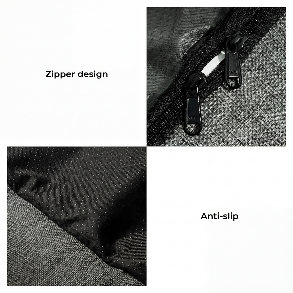 Dog Car Seat Dog Back Seat Bed Travel Bolster Washable Non-Slip Nylon