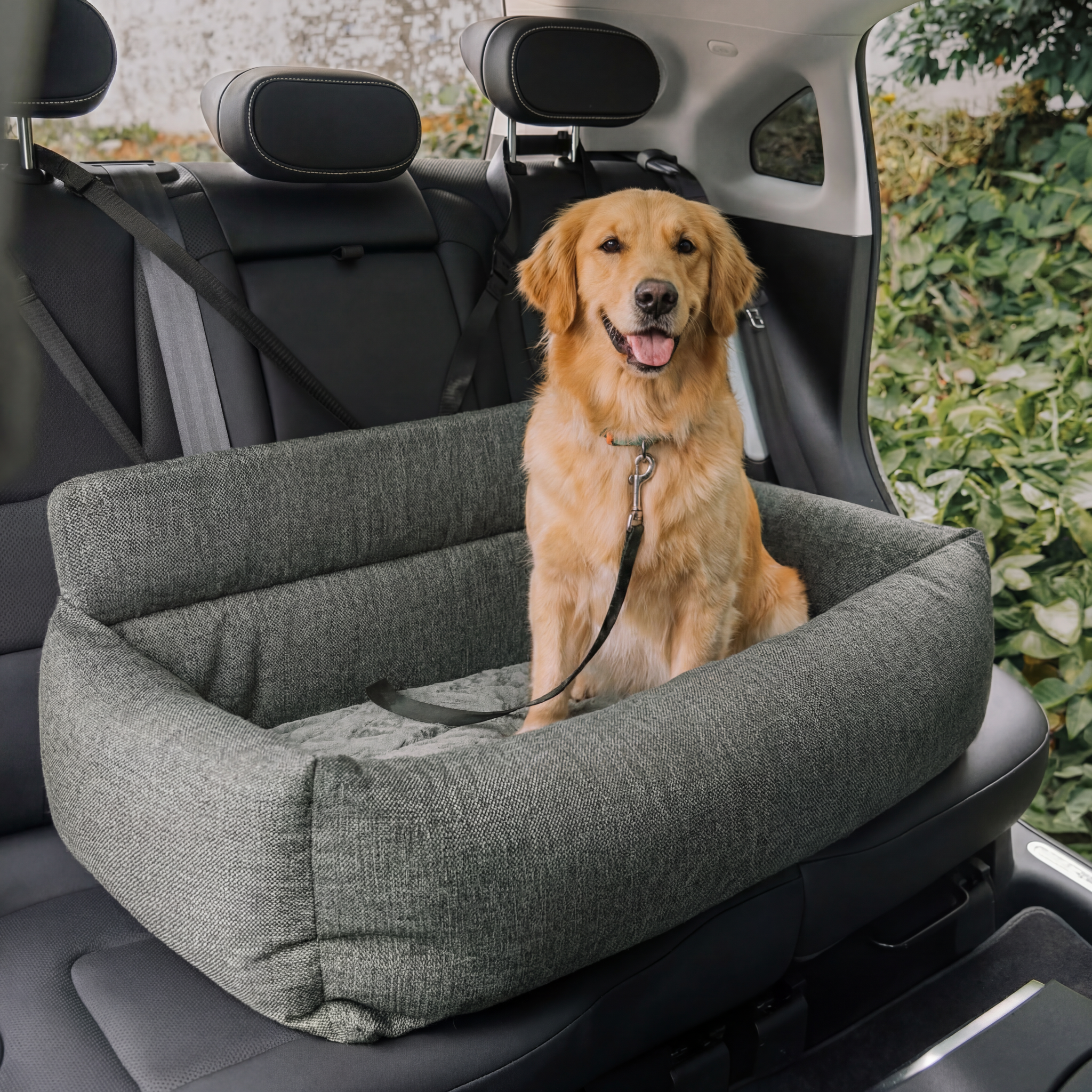 Dog Car Seat Dog Back Seat Bed Travel Bolster Washable Non-Slip Nylon